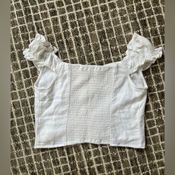 Abercrombie white off the shoulder ruffle sleeve top - Picture 6 of 6